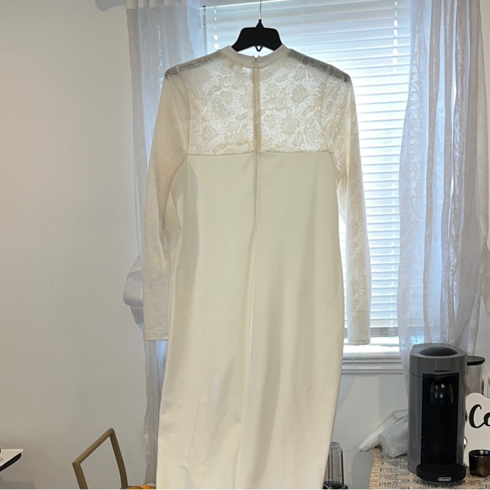 NWOT Cream Lace Long Sleeve Dress - Picture 5 of 5